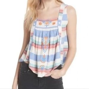 Free People sz M medium vintage stripe swing tank
